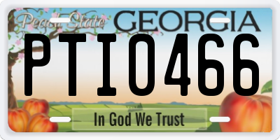 GA license plate PTI0466