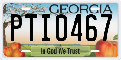 GA license plate PTI0467