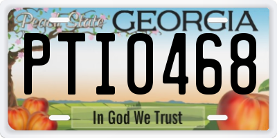 GA license plate PTI0468