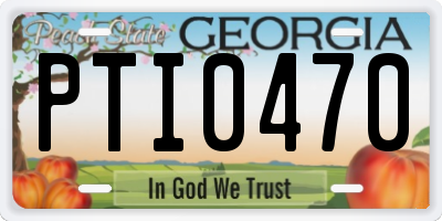 GA license plate PTI0470