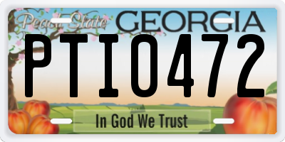 GA license plate PTI0472