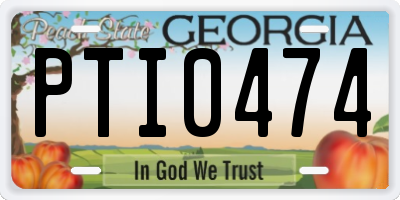 GA license plate PTI0474