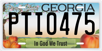 GA license plate PTI0475