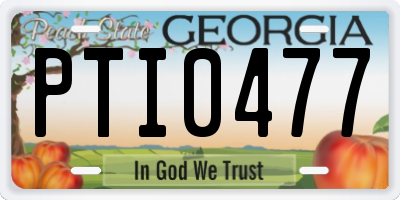 GA license plate PTI0477