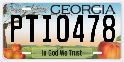 GA license plate PTI0478