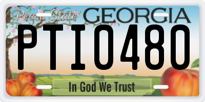 GA license plate PTI0480