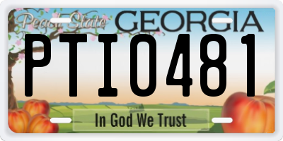 GA license plate PTI0481