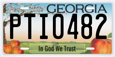 GA license plate PTI0482