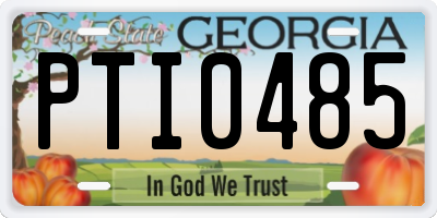GA license plate PTI0485