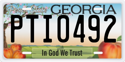 GA license plate PTI0492