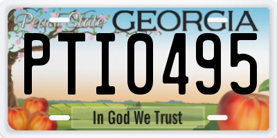 GA license plate PTI0495