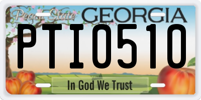 GA license plate PTI0510