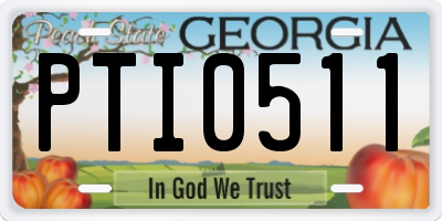 GA license plate PTI0511
