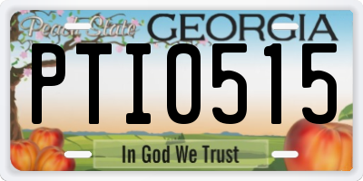 GA license plate PTI0515