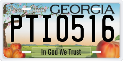 GA license plate PTI0516