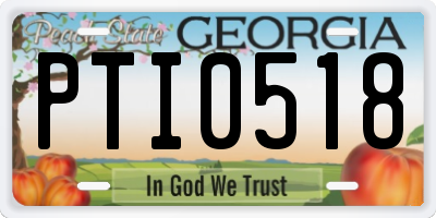 GA license plate PTI0518