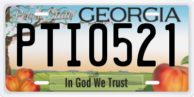 GA license plate PTI0521