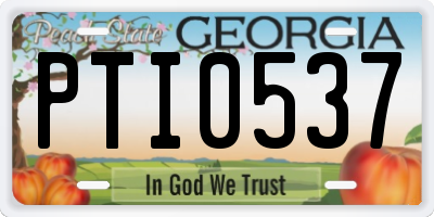 GA license plate PTI0537