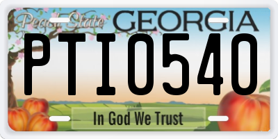 GA license plate PTI0540