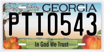 GA license plate PTI0543