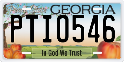 GA license plate PTI0546
