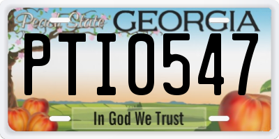 GA license plate PTI0547