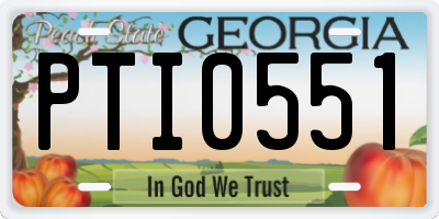 GA license plate PTI0551
