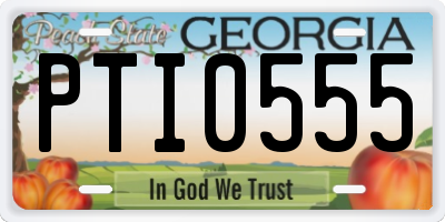 GA license plate PTI0555
