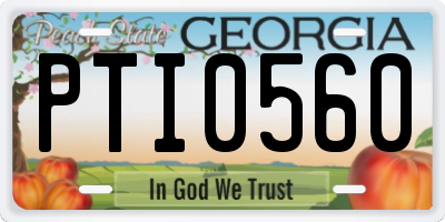 GA license plate PTI0560