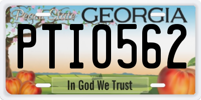 GA license plate PTI0562