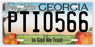 GA license plate PTI0566