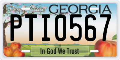 GA license plate PTI0567
