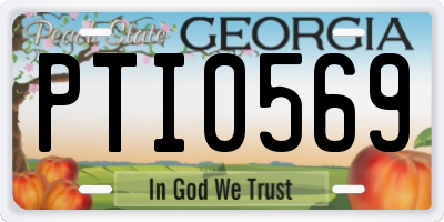 GA license plate PTI0569