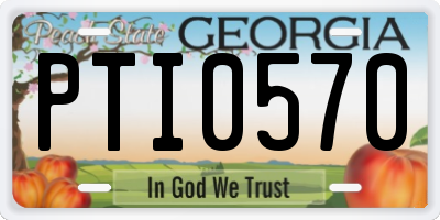 GA license plate PTI0570