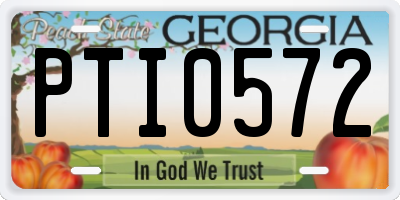 GA license plate PTI0572