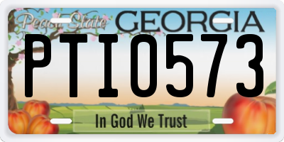 GA license plate PTI0573