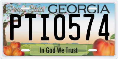 GA license plate PTI0574