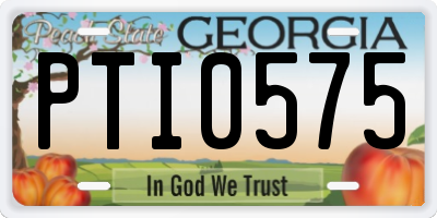 GA license plate PTI0575