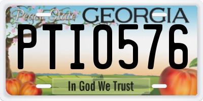 GA license plate PTI0576