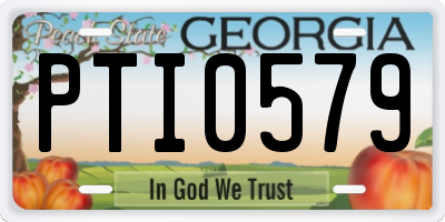 GA license plate PTI0579