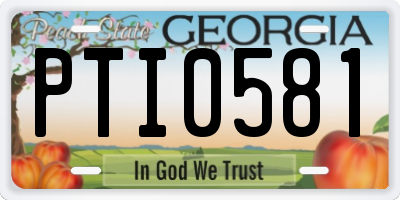 GA license plate PTI0581