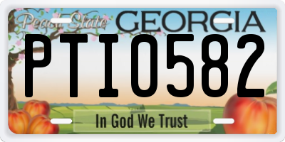 GA license plate PTI0582