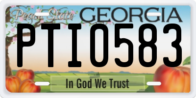 GA license plate PTI0583