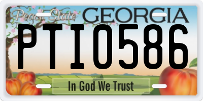 GA license plate PTI0586