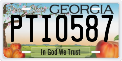 GA license plate PTI0587