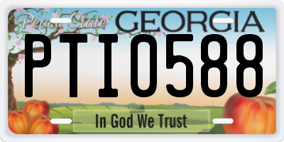 GA license plate PTI0588
