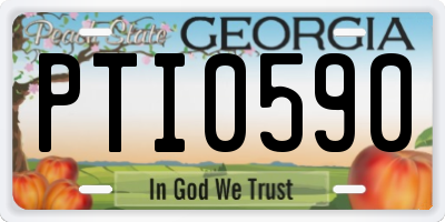 GA license plate PTI0590