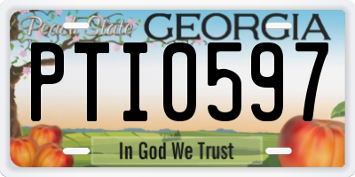 GA license plate PTI0597