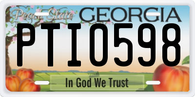 GA license plate PTI0598