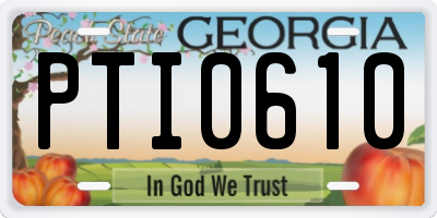 GA license plate PTI0610